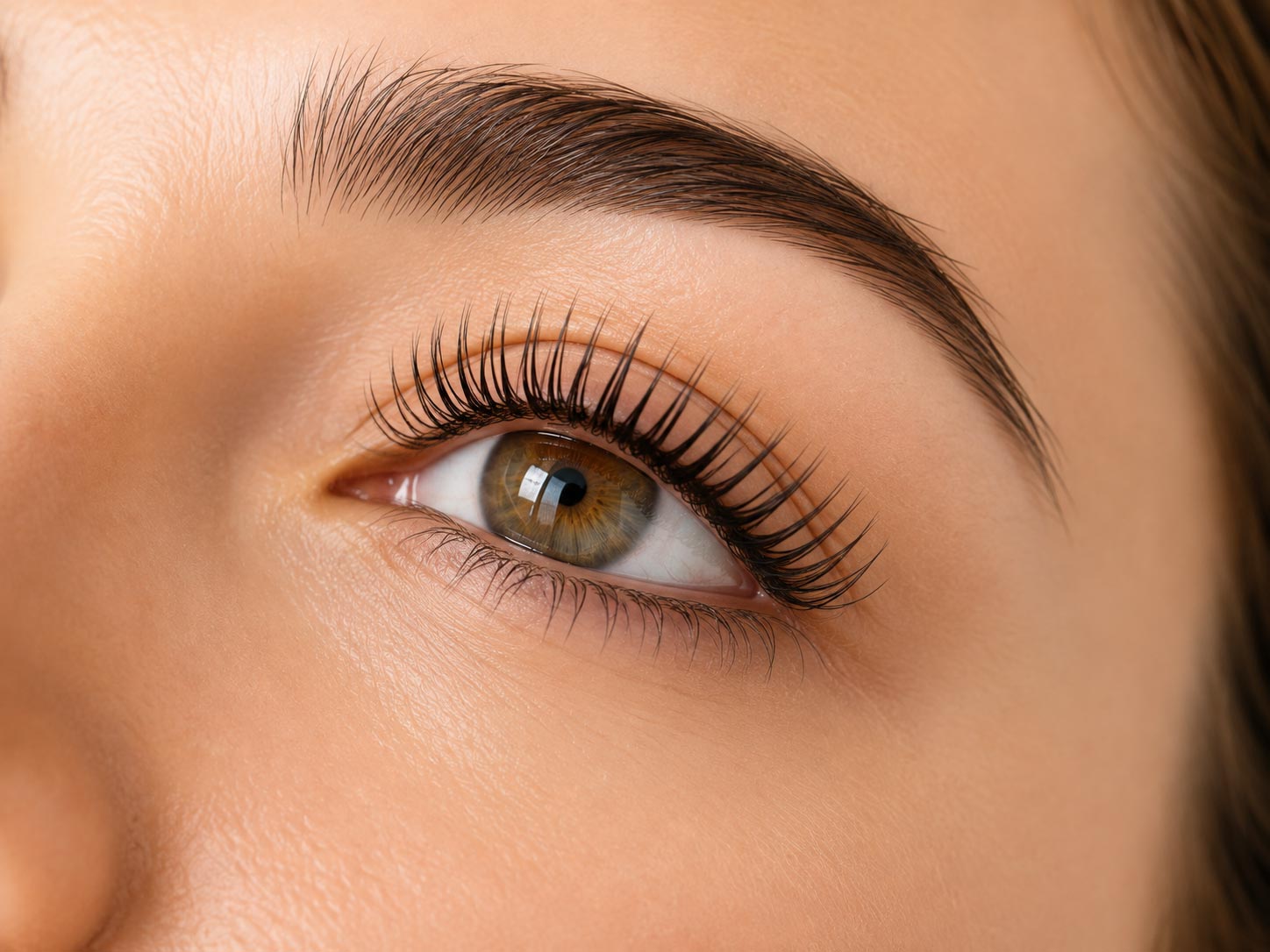 Natürlich geschwungene Wimpern nach Lash Lifting