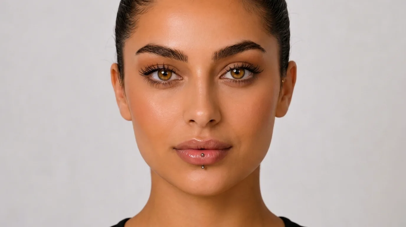 Vertical Labret / Eskimo Piercing Detailansicht
