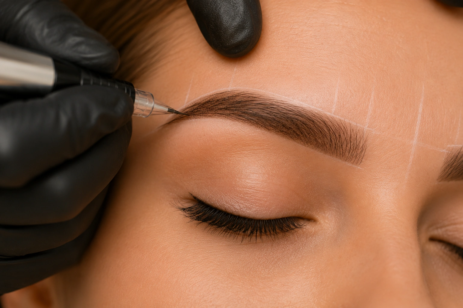 Kombi Brows Härchen und Schattierung Detail