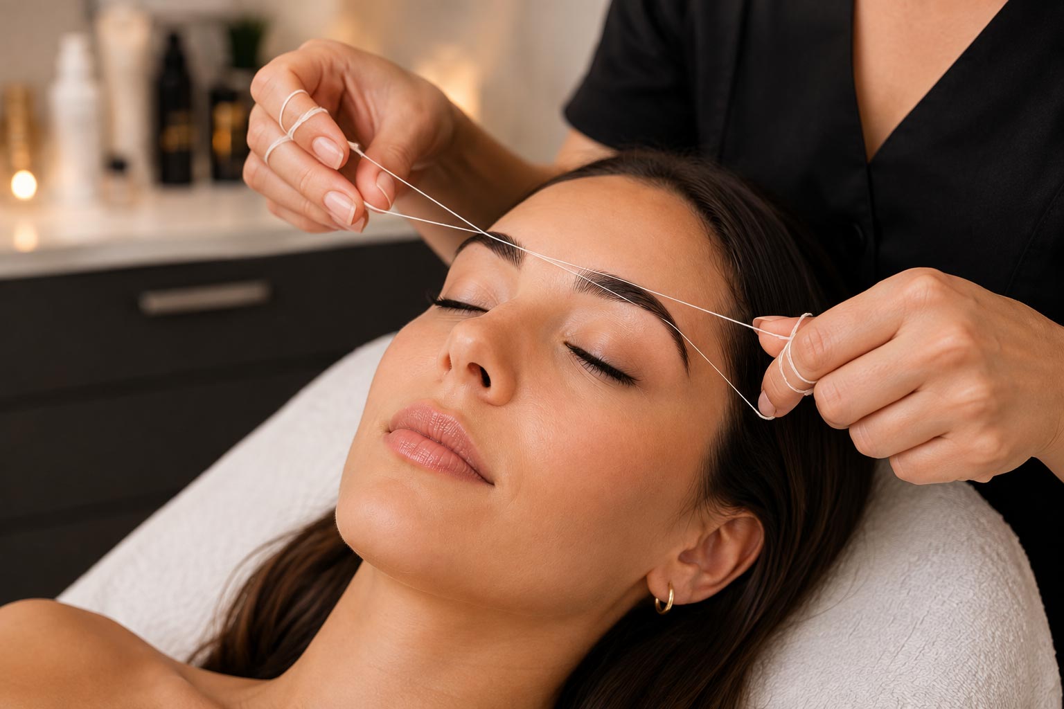 Threading mit Fadentechnik bei Beautyrella in Berlin
